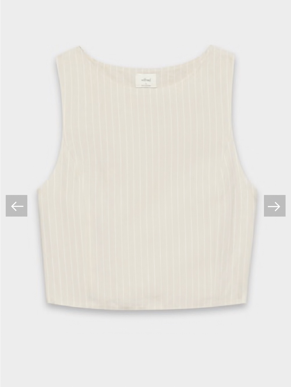 Aritzia Cream Striped Crop Top - Picture 6 of 7